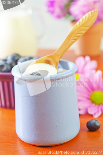 Image of yogurt with blueberry