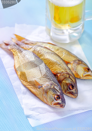 Image of smoked fish with beer