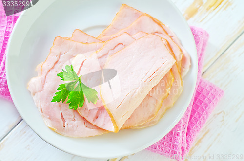 Image of ham on plate