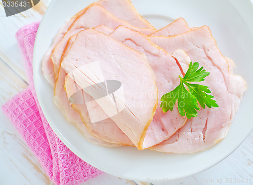 Image of ham on plate