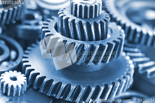 Image of metal gears and bearings