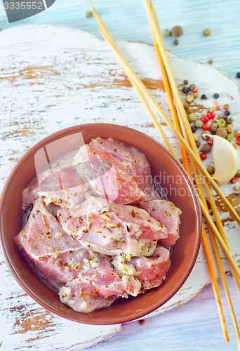 Image of raw meat for kebab