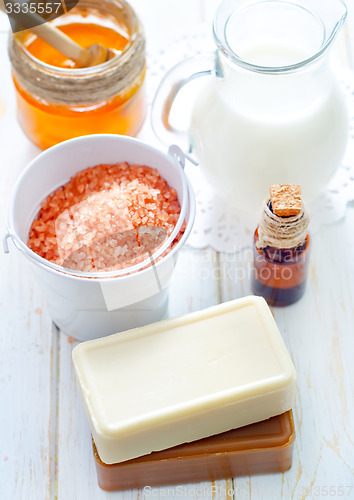 Image of aroma soap and salt
