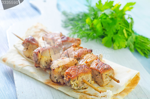 Image of kebab on lavash