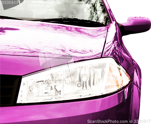 Image of Pink Sport Car - Front side, half