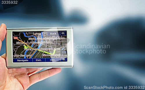 Image of Gps in a man hand.