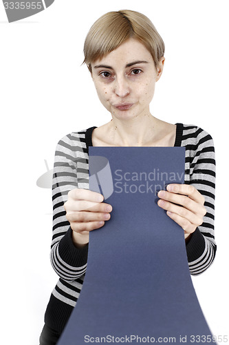 Image of Woman holding a paper