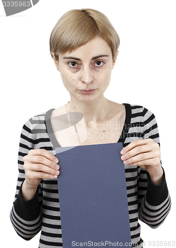 Image of Woman holding a paper