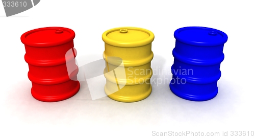 Image of colored barrels