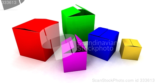 Image of Colored boxes