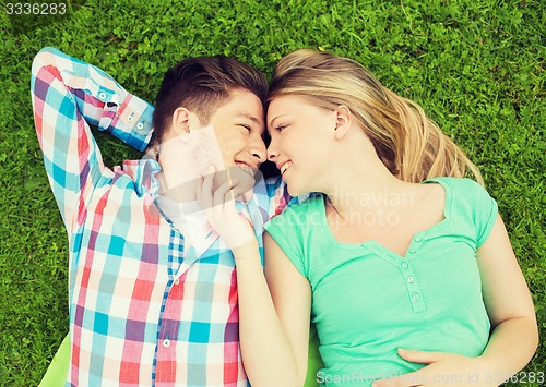 Image of smiling couple in park