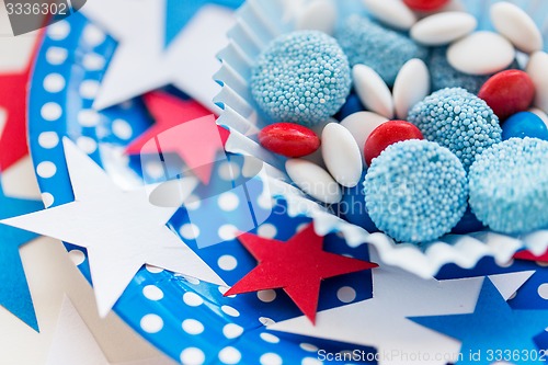 Image of candies with star decoration on independence day