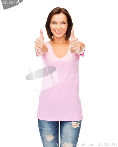 Image of woman showing thumbs up