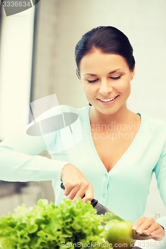 Image of beautiful woman in the kitchen