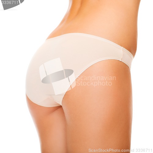 Image of woman in cotton underwear showing slimming concept