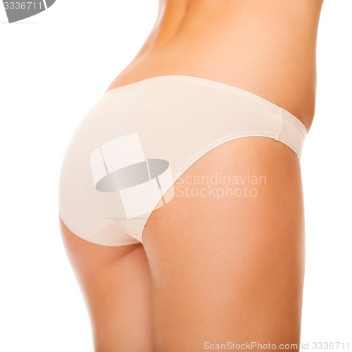 Image of woman in cotton underwear showing slimming concept