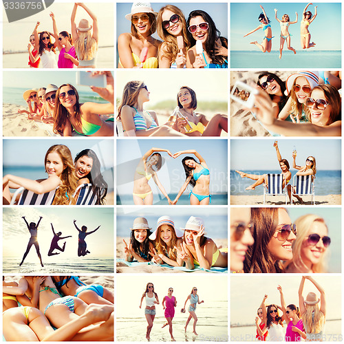 Image of girls having fun on the beach