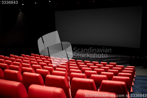 Image of movie theater or cinema empty auditorium