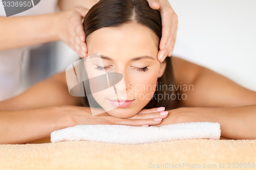 Image of beautiful woman in spa salon