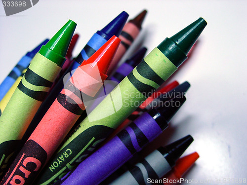 Image of Bunch of colorful crayons