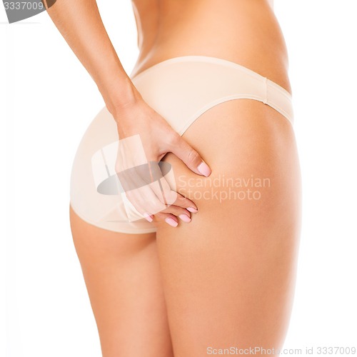 Image of woman in cotton underwear showing slimming concept