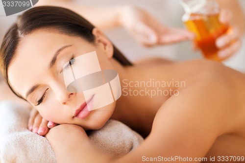 Image of beautiful woman in spa salon