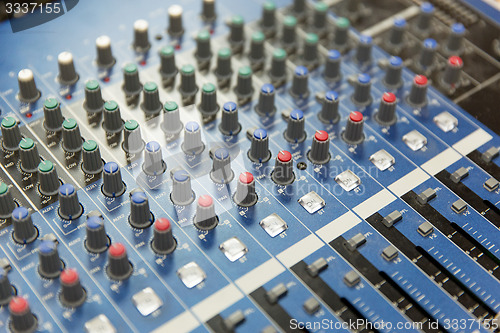 Image of control panel at recording studio or radio station