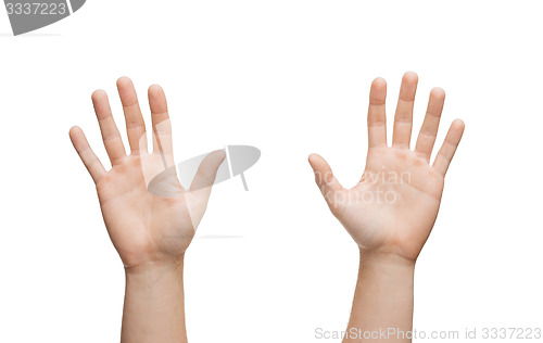 Image of two man hands waving hands