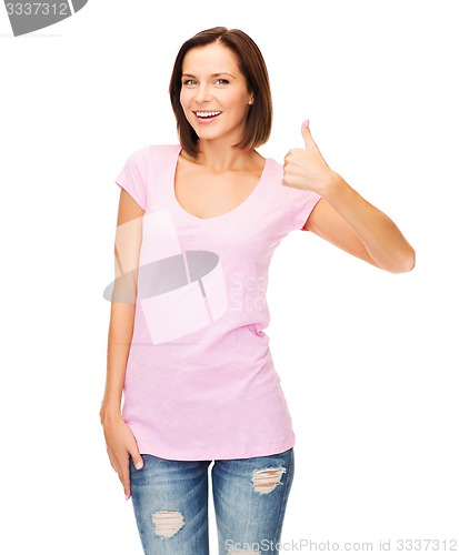 Image of woman showing thumbs up