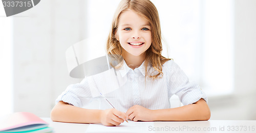 Image of student girl studying at school