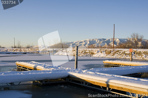 Image of Docks on the Frozen Lake