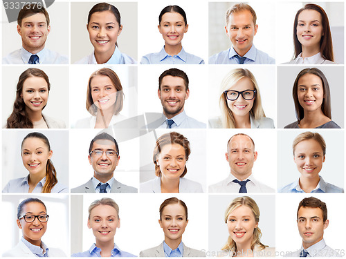 Image of collage with many business people portraits