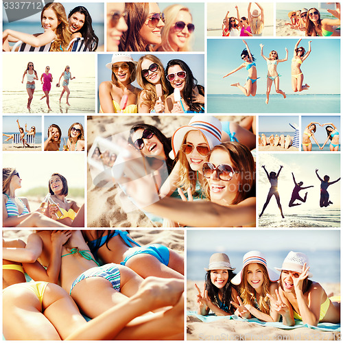 Image of girls having fun on the beach