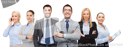 Image of group of smiling businessmen