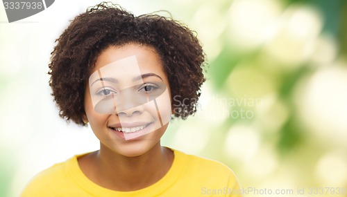 Image of happy african american young woman face