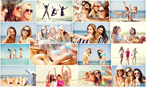 Image of girls having fun on the beach