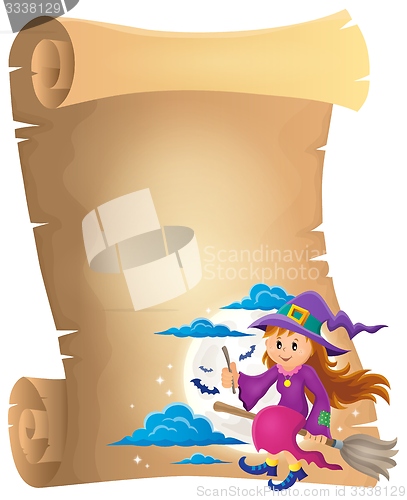 Image of Parchment with cute witch theme 1