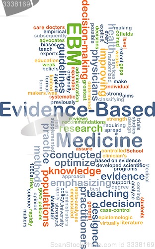 Image of Evidence-based medicine EBM background concept