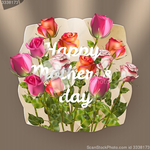 Image of Mothers day card with roses. EPS 10