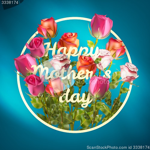 Image of Happy Mothers Day roses design EPS 10