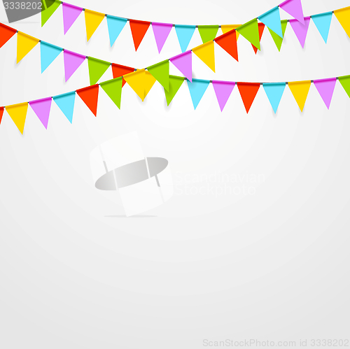Image of Party flags celebrate bright abstract background