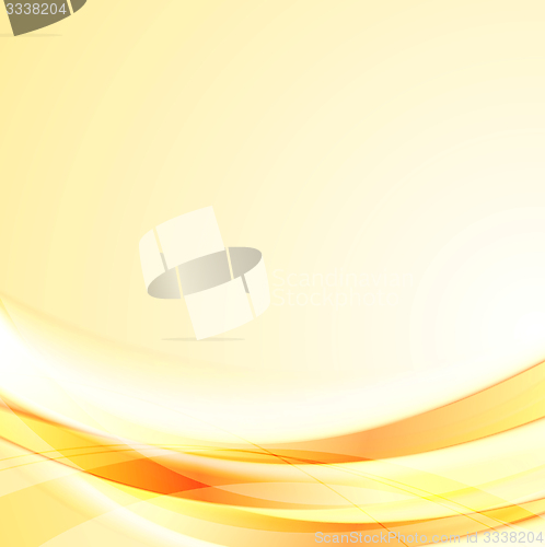 Image of Bright smooth orange shiny waves background