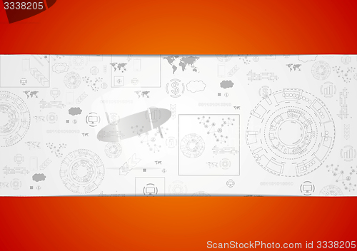 Image of Tech engineering drawing abstract background