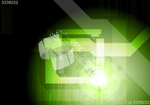 Image of Modern technical green vector background