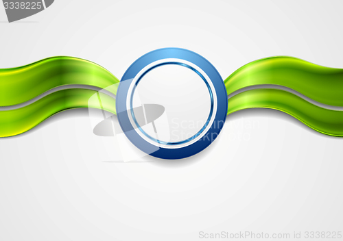 Image of Corporate bright abstract background. Waves and circle