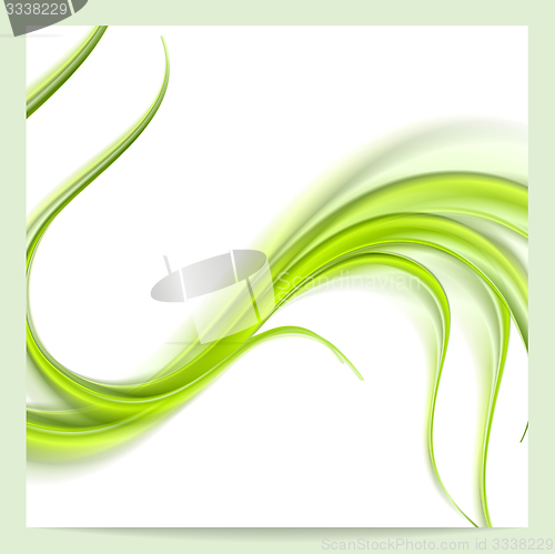 Image of Abstract elegant green wavy pattern background
