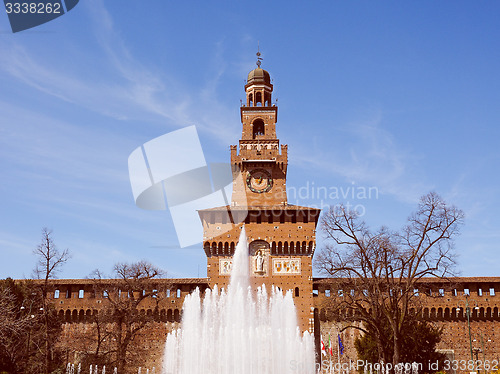 Image of Retro look Castello Sforzesco Milan