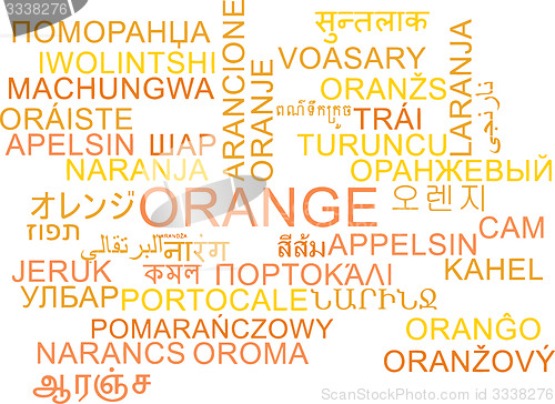 Image of Orange multilanguage wordcloud background concept