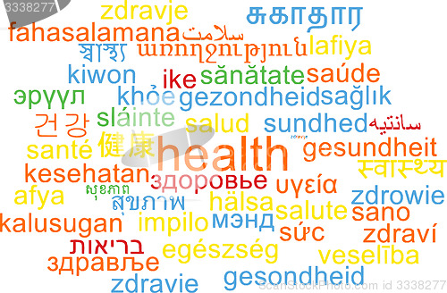 Image of Health multilanguage wordcloud background concept