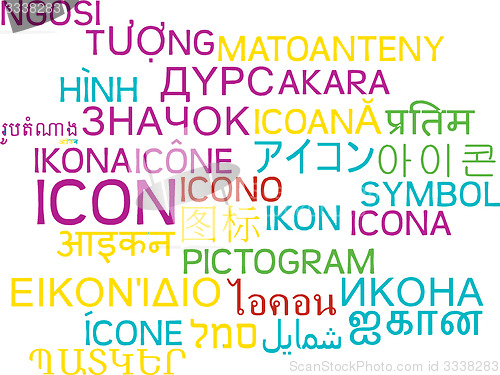 Image of Icon multilanguage wordcloud background concept